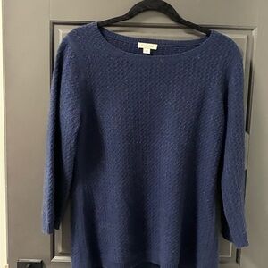 Garnet Hill Navy Cashmere Women's Sweater, size medium